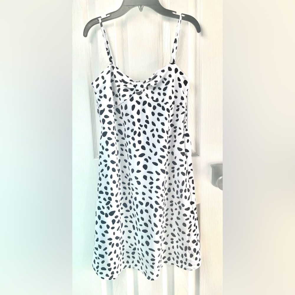 Cute Black and White Polka Dot Shift Dress